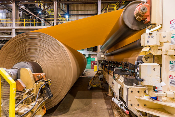 200T / D acanaló la cadena de producción del rollo enorme de la 3800 milímetro de la máquina de papel de Kraft que estriaba