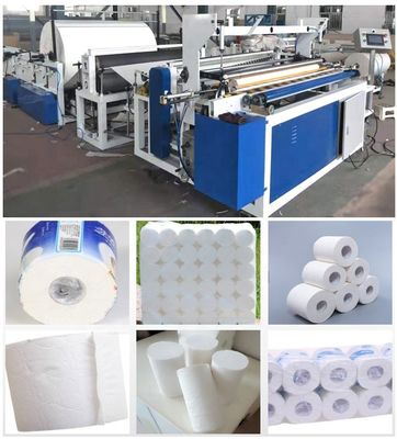 Máquina de grabación en relieve el rebobinar de la máquina del papel higiénico del tejido en venta